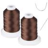 Simthread Filo di riparazione per tappezzeria per interni ed esterni, resistente ai raggi UV, 100% poliestere Simthread 100% filo legato Tex 69 (12 wt) - 237 m x 2 bobine NP-D. marrone