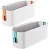 Yitobici Organizer da comodino sospeso 2 pezzi, cestini sospesi con 2 ganci rimovibili, resistente per comodino, camera da letto, famiglia e ufficio (Blu + Arancione).
