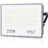 TOPAUBUB Faretto LED da Esterno 200W - 20000LM Fari a LED da Esterno 6500K Bianco Freddo 1 Pezzi Impermeabile IP67 per Cortile/Giardino
