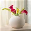 Praknu Vaso Bianco In Ceramica - Vaso Moderno da Interno Design Impermeabile - Testure Sabbia Fatti a Mano Per La Decorazione Della Tavola - Ideale per Regalo e la Casa Moderno e L'ufficio