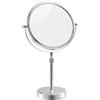 Nicesail Specchio da trucco da tavolo, 20,3 cm, double-face, con ingrandimento 7x, specchio ingranditore con piedistallo per specchio da barba, regolabile in altezza per tavolo da trucco Vainity