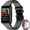 Baolubao Smartwatch, 1,47" Smartwatch Uomo Donna, Orologio Intelligente Uomo, SpO2/Sonno/Contapassi/Design Sottile, Activity Tracker Android iOS, Smart Watch Impermeabile IP68 (2 Cinturini)