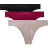Calvin Klein Donna Perizomi Confezione da 3 Elasticizzati, Multicolore (Black/Cedar/Eggshell), L