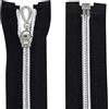 Aerzetix - C64073 - Set di 10 Cerniere Lampo a Spirale N°5 45cm separabile autobloccante - Rete in Nylon Argento - tiretto cursore in Metallo - Colore Nero - merceria