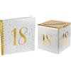 Jaow Urna & Libro Degli Ospiti - Confezione Anniversario - Oro Metallizzato - 18 Anni