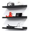 RICHER HOUSE Set di 3 mensole galleggianti nere da parete, in legno, 40 cm, moderne, per esporre foto, decorazione da parete, per soggiorno, camera da letto, bagno, cucina, lavanderia