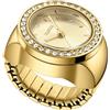 TIME100 Ring Watch, Anello Orologio Donna Ring Watch Set Regalo con 7 Ghire Intercambiabili Colorate, Orologio da Dito al Quarzo con Cinturino Elastico Regolabile, Design Vintage Elegante, Idea Regalo Donna