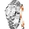 OLEVS Orologio al quarzo analogico minimalista da uomo in acciaio inossidabile impermeabile luminoso con data automatica