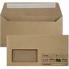 Netuno 50x busta lettere carta kraft formato DL 110 x 220 mm 100g Aster Kraft busta da lettera lunga gommata marrone con finestra a sinistra busta americana DL busta lettera elegante eco riciclata