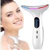 WYFCR 4 in 1 Massaggiatore viso elettrico,dispositivo viso antirughe con 4 modalità Llight,dispositivo di bellezza per viso e collo, per il sollevamento e il rafforzamento della pelle(bianco)