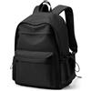 WEPLAN Zaino Scuola Media Superiore Ragazza Ragazzo, Zaino Università Lavoro Donna Uomo, Zainetto Porta PC 14 Pollici Impermeabile, Zaini Scuola Casual Donna Backpack,E1-Nero
