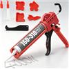 Longzhuo Pistola per Silicone a Leva - Pistola per Cartucce per Sigillante, Acrilico, Malta e Colla, Adatta per Cartucce da 150 ml a 300 ml, Attrezzo Robusto per Fai da Te e Lavori Professionali