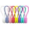 JUHONNZ Clip per Cavi Magnetici, 8 Pcs Silicone Riutilizzabili Fascette Fermacavi, Organizzatori di Cavi per Cuffie Avvolgicavo USB, per Scuola Home Office, Multicolore
