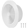 Repa Market 125 mm / 5 Pollici Copertura Rotonda per Griglia di Aerazione in Plastica Bianca con Griglia di Protezione - Griglia di Aerazione per Soffitto - Griglia di Ventilazione a Soffitto per