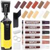TOYTOPIE Set Di Riparazione per Piastrelle, Kit Riparazione Piastrelle con 11 Colori Cera Dura, 6 Pennarelli Riparazione Mobili, Pennarello Fondente e Accessori, Stucco Legno per Laminato, Mobili, Piani Lavoro