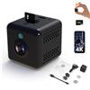 JAOGAUS Telecamera di Sorveglianza Interna Wifi, Mini Telecamera Spia Trasmissione Live su Smartphone, Telecamera Interna con Scheda SD 32GB, Visione Notturna, Angolo Ampio 150°, Montaggio Magnetico, Nero