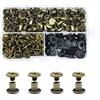 JINTANG 90 set di viti Chicago,M5×5mm Rivetti a Vite, kit di viti Chicago Phillips, rivetto in metallo Chicago Button, per cintura in pelle fai da te Craft cintura decorazione rilegatura(Bronzo)