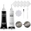 Gubuyi Kit Riparazione Pelle,Crema di Riparazione in Pelle,Gel di Riparazione per Pelle Liquida,Kit Riparazione Pelle Divano da 2 Pezzi,per Crepe da restauro in Pelle,Seggiolini Auto,Divani (Nero+Bianco)