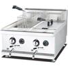 Ristoattrezzature Modello: 6421,Friggitrice a Gas 14+14 litri da banco 2 vasche professionale 4.5 +4.5 kW in acciaio inox