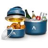 AEWHALE Heißluftfritteuse,Mini-Airfryer für 6 Person, doppelwandiger, isolierter Edelstahlinnenbehälter (3,8 l + 1,9 l), ideal für Camping, Reisen und Wohnmobile, spülmaschinenfest, PFAS BPA-freie