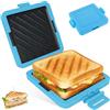 YIYAXIN Macchina Toastie Microonde, Tostapane Piastra Toast Silicone Antiaderente Senza Fili, Pentole Toaster Sandwich Tecnologia Heatwave per Ufficio, Dormitorio, Cucinare Deliziosi Panini Croccanti (Blu)