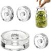 Vexaflow Confezione da 4 Pesi di Fermentazione, Pesi da Fermentazione in Vetro Composti, con Impugnatura Facile, Ø 7 cm in Vetro per Barattoli a Bocca Larga, Ideali per Crauti Kimchi