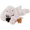 MorisMos Coniglio Peluche Gigante, 60cm Grigio Mom con 3 Kawaii Coniglietto Pasquale Peluche, Easter Bunny Teddy Animali di peluche Regalo per Ragazze Ragazzi Compleanno Pasqua Deco