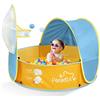 Peradix 2 in 1 Tenda da Bambini Pop Up Pieghevole, Mini Vasca Palline Casetta Solare Anti-UV con Tettoia e Canestro Viaggio in Spiaggia