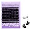 WENDY LASHES Ciglia Finte 100D con Ciglia Inferiori - Ciuffetti 10-16mm Curl D, Kit Extension Ciglia Naturale per Principianti, Effetto Wispy Morbido per Tutte le Occasioni(100D)
