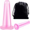 Nuanchu Set Coppettazione in Silicone Kit Coppette Massaggio Sottovuoto Coppe Anticellulite Coppe per Corpo Coppettazione Viso per Stimolare Circolazione Sanguigna, 2 Taglie (Rosa)