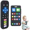 Aolso Dentizione Sollievo Dentiera Giocattoli per Bambini, Telecomando Telefono in Silicone, Senza BPA, Massaggia Gengive Neonati per Bambini M-2 Pezzi
