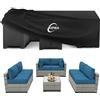 Kipiea Coperture per mobili da giardino esterne, impermeabili in tessuto Oxford 420D, rattan, antivento, anti-UV, rettangolari 228 x 152 x 71 cm