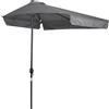 Mezzo Ombrellone da Giardino 230x130x249 cm in Metallo e Poliestere Grigio