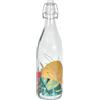 HOME DECO FACTORY, KA0465, Bottiglia in Vetro a Conchiglia Multicolore da 1 litro - Design Elegante e Pratico per Bevande, Ideale per tavola e Cucina - Trasparente, 1 litro, Multicolore