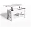 FurnitureR Tavolino da salotto con piano di sollevamento, tavolino regolabile in altezza, tavolino da salotto, tavolino da divano allungabile, con vano portaoggetti nascosto, in legno, tavolo
