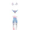JasmyGirls Lingerie Cosplay Kawaii per Donna, Completo Bikini Anime, Costumi di Halloween, Set Carino con Reggiseno, Slip e Calze
