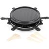 Giles & Posner Raclette Grill da Tavolo - Griglia Elettrica 800W con 6 Padelline Antiaderenti, 6 Spatole in Legno, Piastra Rimovibile 29x29cm, Temperatura Regolabile, Griglia e Servi a Tavola