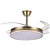DRW Ventilatore da soffitto con luce e 4 pale retrattili in bronzo volturno 53x106x106 cm