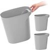 IRIS USA - Cestino per rifiuti in plastica per bagno, cucina, camera da letto, 6 galloni, confezione da 3, colore: grigio