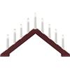 Konstsmide Luci di Natale/Arco Candela Moderno/Legno Laccato Rosso Scuro/Uso Interno (IP20)/230V Interno/9 Candele con Lampadine Trasparenti/Cavo Bianco con Interruttore On Off