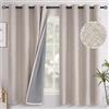 YoungsTex Tende oscuranti in lino, lunghezza 160 cm, per camera da letto, con occhielli isolanti termici, tende oscuranti per soggiorno, inverno, oscuranti, privacy, 2 pannelli, 132 x 160 cm, beige