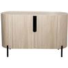 DRW Credenza con 2 Ante in Legno con Gambe in Metallo Naturale e Nero 75x120x40 cm
