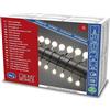 Konstsmide 3680 - 107 - Catena di luci LED con piccole e grandi diodi rotondi per esterni (IP44)/certificato VDE/24 V trasformatore esterno/80 diodi a luce bianca calda/cavo nero