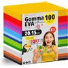 OFITURIA Set 100 Fogli Gomma Eva, Colori Assortiti, Formato 20x15 cm, 15 Colori Diversi, Ideale per Fai da Te, Scuola, Lavoretti Creativi, Hobby e Uso Artistico (Glitter)