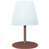 Lumisky Mini lampada da tavolo senza fili piede in acciaio terracotta LED bianco caldo TWINS SOLO TERRA H16cm