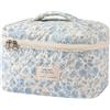 Gosect Grande trousse per trucchi, graziosa borsa per cosmetici per donne e ragazze, bella borsa da toilette a forma di civetta floreale, borsa portaoggetti da viaggio, Carino