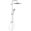 YEAUPE PRO Set doccia con filtro - 10 pollici in acciaio inox doccia a pioggia e doccetta bianca cromata, 2 filtri di ricambio, tubo in PVC da 1,6 m, supporto regolabile in altezza, sistema doccia