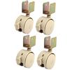 uxcell Sourcingmap - Set di 4 ruote girevoli a U, in plastica, 20 mm, con freno