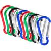 TRIXES 10 Moschettoni Alluminio 5cm - Ganci Portachiavi | Viaggio campeggio pesca, chiavi zaino, costruzione resistente, aggancio bagagli