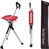STEP2GOLD Ta-Da Chair Series 2 - Bastone da Trekking con Seduta, Sgabello Esterno Pieghevole e Robusto (Max 136kg), Telaio in Alluminio, Ideale per Escursionismo e Attività Outdoor - Rosso, 82cm